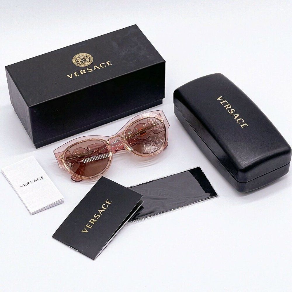 New Versace Pink 53mm Sunglasses With Full Box